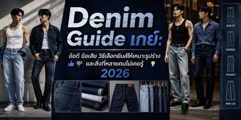 Denim Guide เกย์: ข้อดี ข้อเสีย วิธีเลือกยีนส์ให้เหมาะรูปร่าง และสิ่งที่หลายคนไม่เคยรู้ 2026
