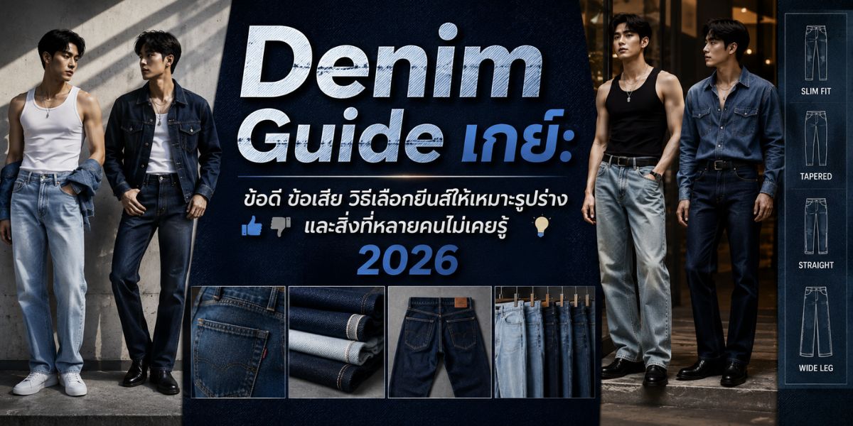Denim Guide เกย์: ข้อดี ข้อเสีย วิธีเลือกยีนส์ให้เหมาะรูปร่าง และสิ่งที่หลายคนไม่เคยรู้ 2026