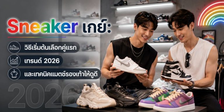Sneaker เกย์: วิธีเริ่มต้นเลือกคู่แรก เทรนด์ 2026 และเทคนิคแมตช์รองเท้าให้ดูดี