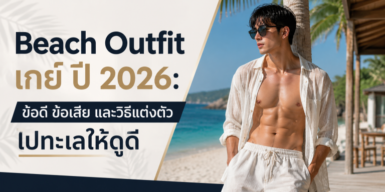 Beach Outfit เกย์ ปี 2026- ข้อดี ข้อเสีย และวิธีแต่งตัวไปทะเลให้ดูดี