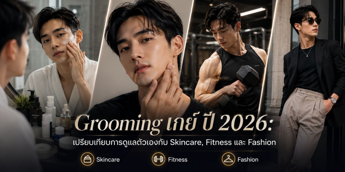 Grooming เกย์ ปี 2026: เปรียบเทียบการดูแลตัวเองกับ Skincare, Fitness และ Fashion