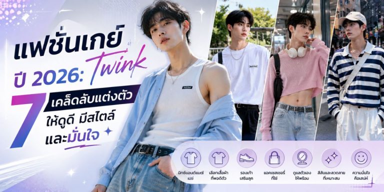 แฟชั่นเกย์ Twink ปี 2026: 7 เคล็ดลับแต่งตัวให้ดูดี มีสไตล์ และมั่นใจ