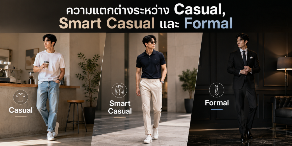 ความแตกต่างระหว่าง Casual, Smart Casual และ Formal